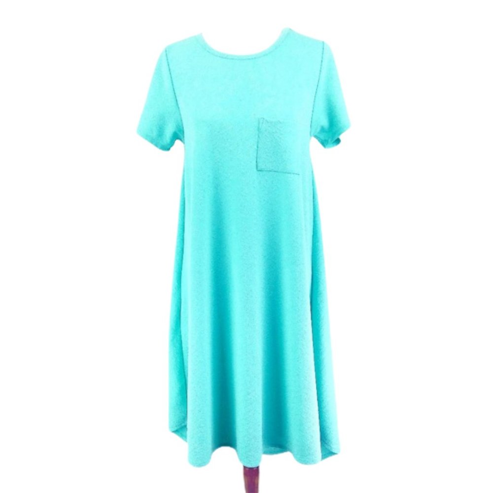 LulaRoe Shirt Dress A line Trapeze Sz S Blue